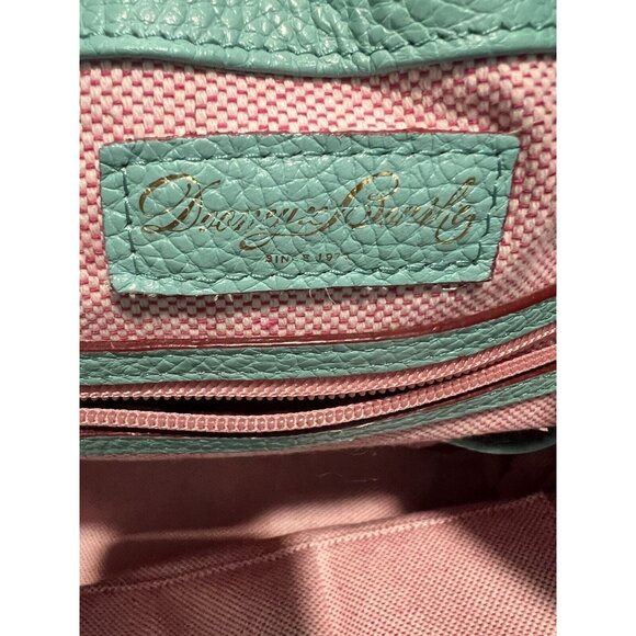 Dooney & Bourke Pebble Grain Logo Lock Sac Handbag Spearmint Tiffany Wallet Key - Picture 13 of 16